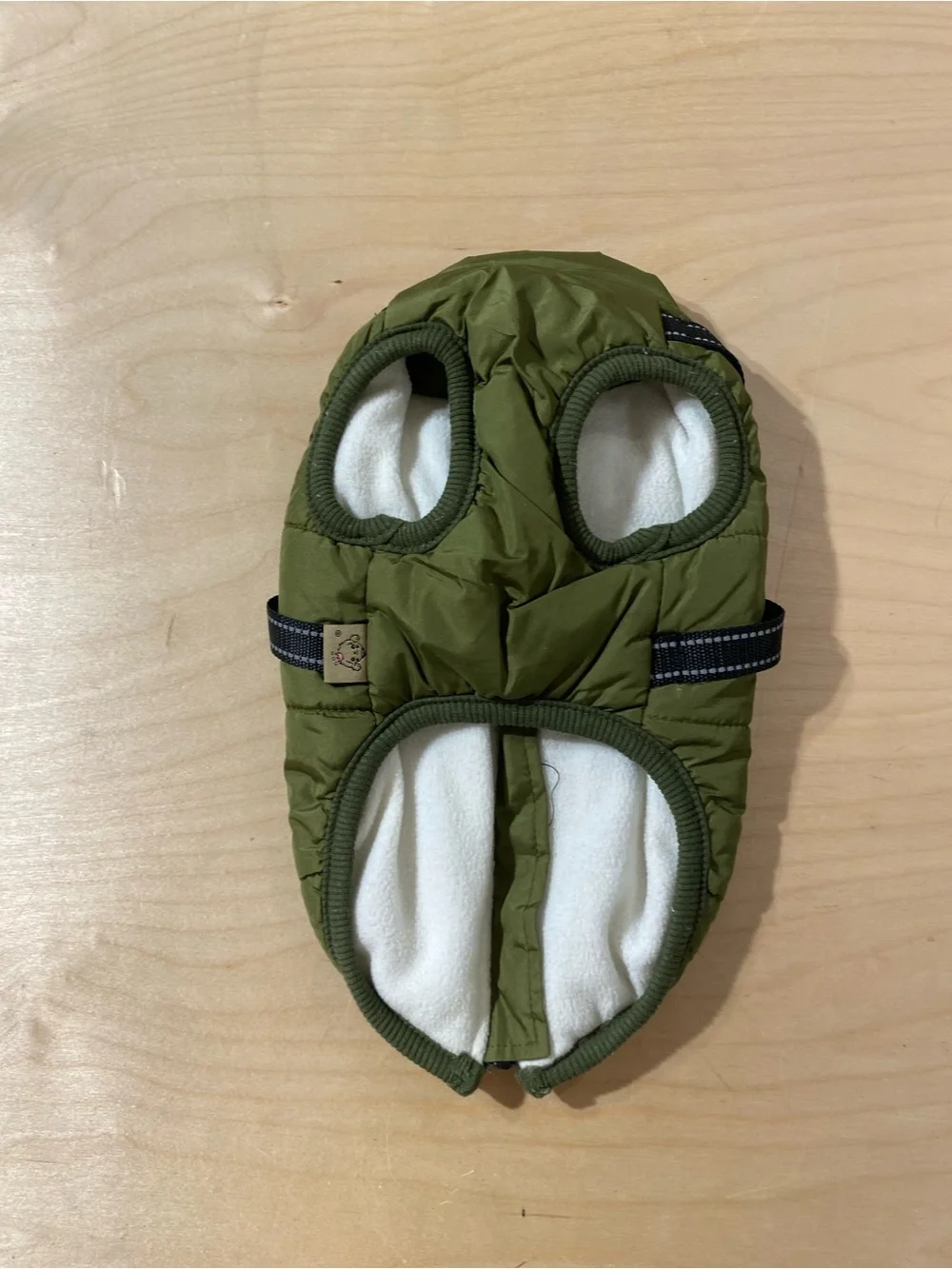 V.PET.B.R Olive Green Quilted Dog Harness Jacket Large (SU)